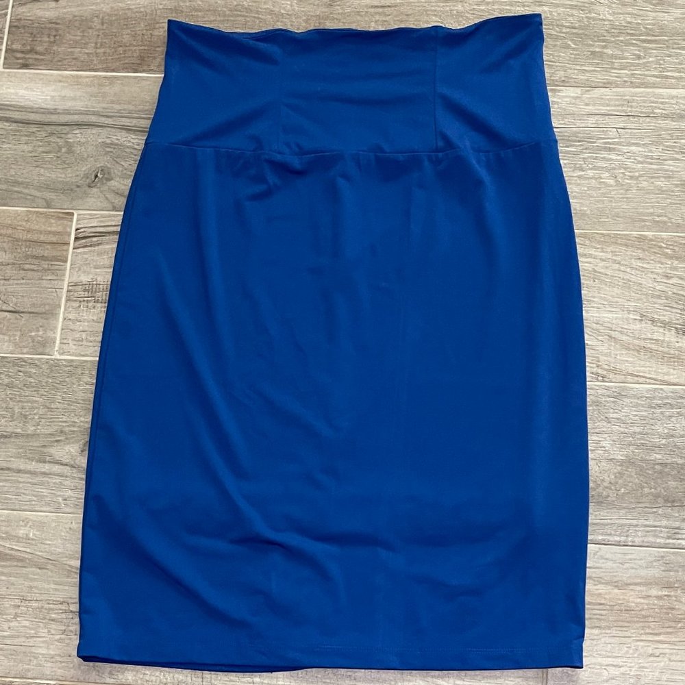 Shape fx high waisted blue skirt